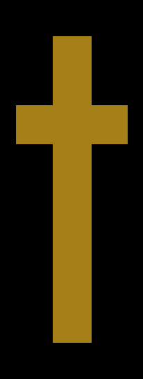 D PL SHEF 510 GD BK Solid Gold Single Cross on Black